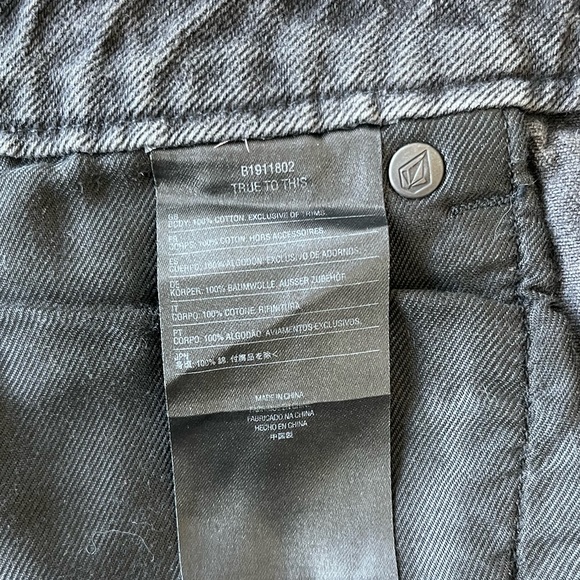 Volcom Women’s High-Rise Raw-Hem Stoned Denim Mini Jean Skirt | Black - Picture 8 of 8
